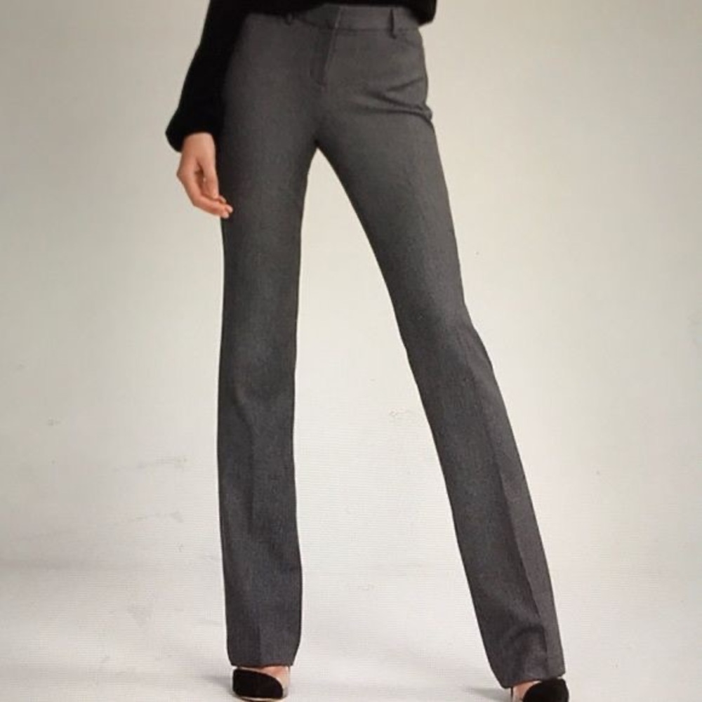 Express Columnist Slim Low Rise Gray Dress Pants